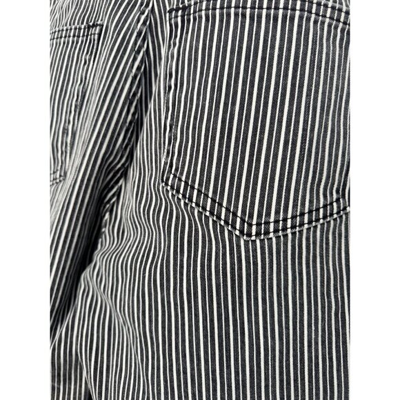 Frame Womens Black & White Striped High-Waist Belted Denim Jeans Size 26 - Picture 4 of 11